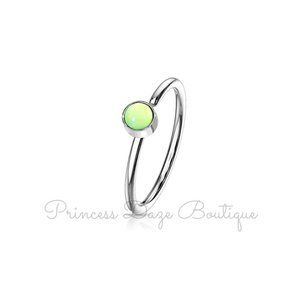 Green‎ Illuminating Stone Bendable Hoop Nose Septum Ring